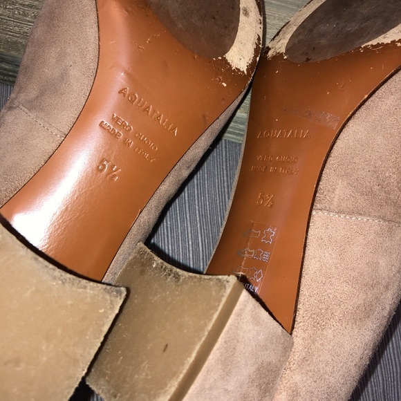 Flawless Aquatalia Beige-Grey Pointed Toe Suede Short Boots 5.5. Made in Italy. - Picture 8 of 11